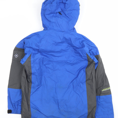 Location Boys Blue Waterproof Hooded Rain Coat Jacket Size 5 Years