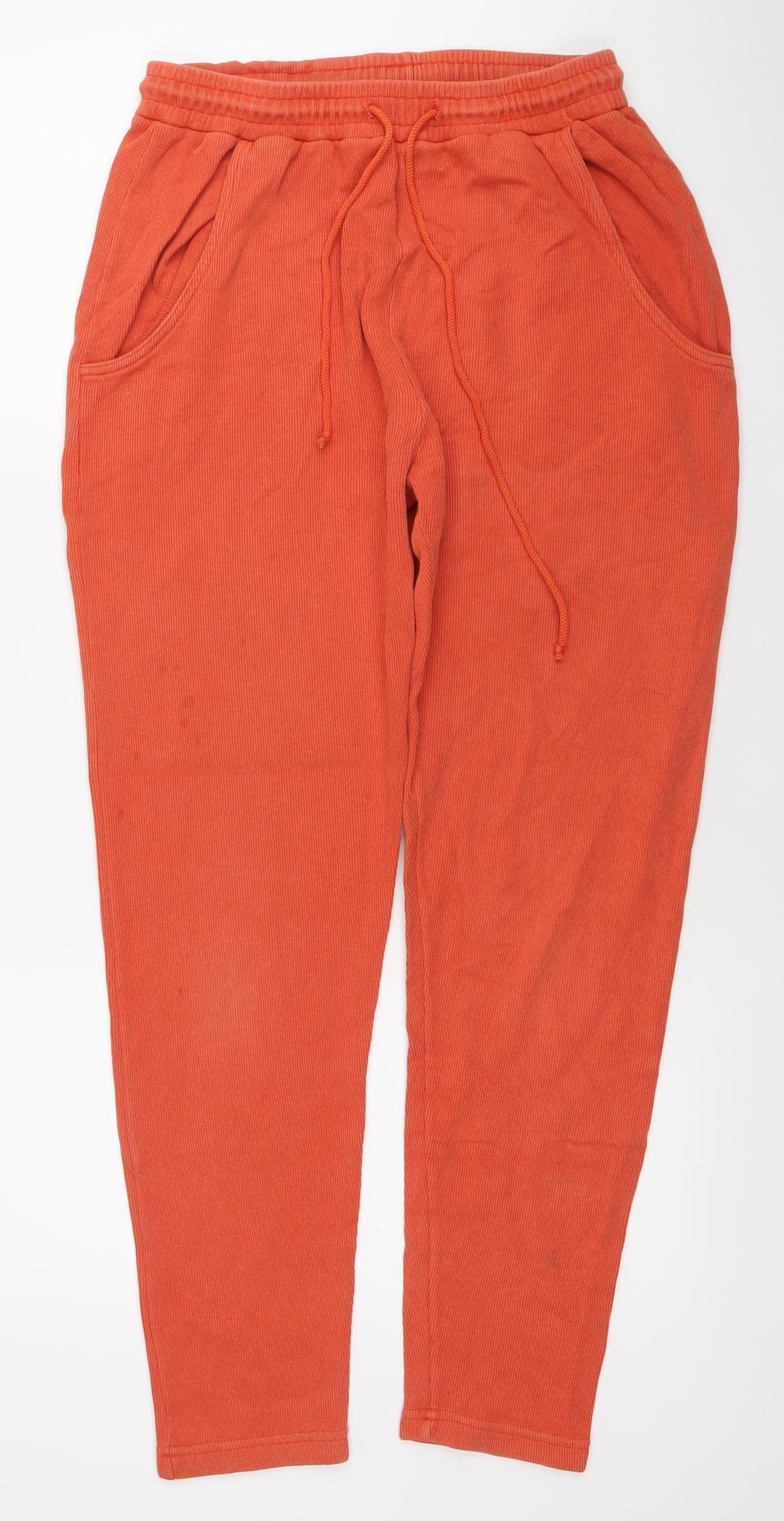 Union River Womens Orange Jogger Trousers Size 10-12 Cotton