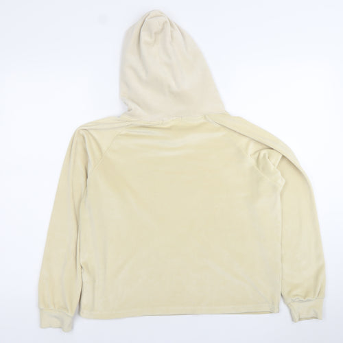 JCL Women’s Beige Velour Hoodie S/M Long Sleeve Pullover