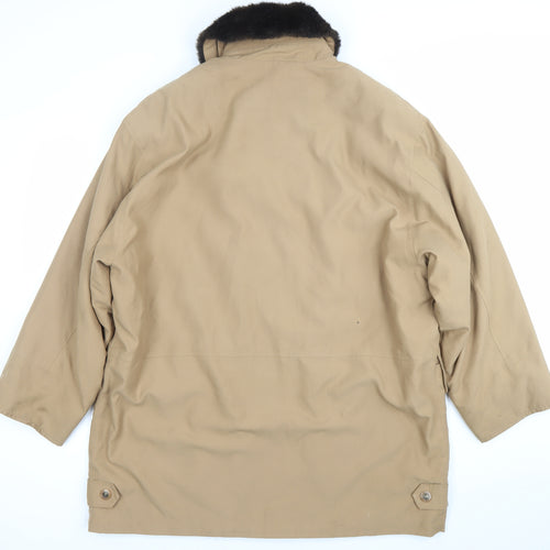 Viyella Womens Beige Coat L Classic Overcoat with Fur Collar