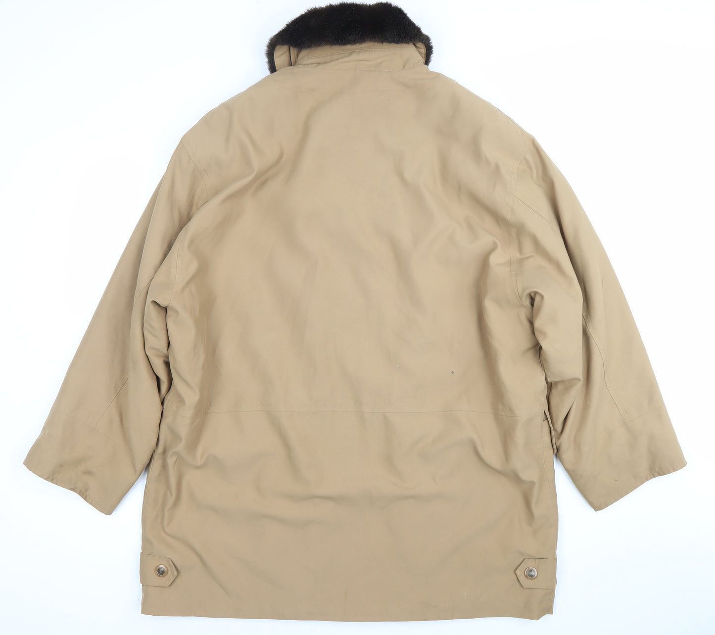Viyella Womens Beige Coat L Classic Overcoat with Fur Collar