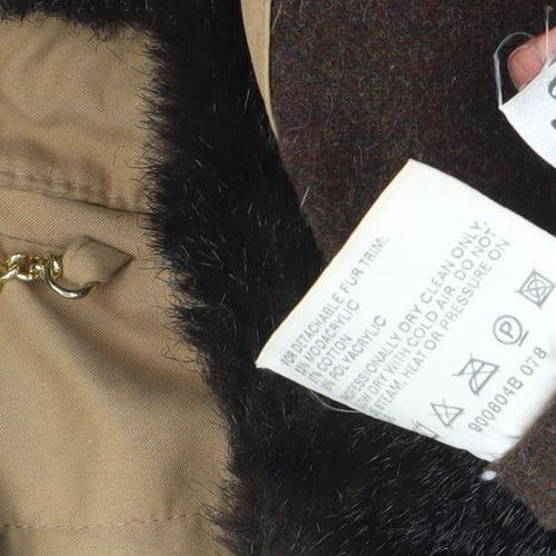 Viyella Womens Beige Coat L Classic Overcoat with Fur Collar
