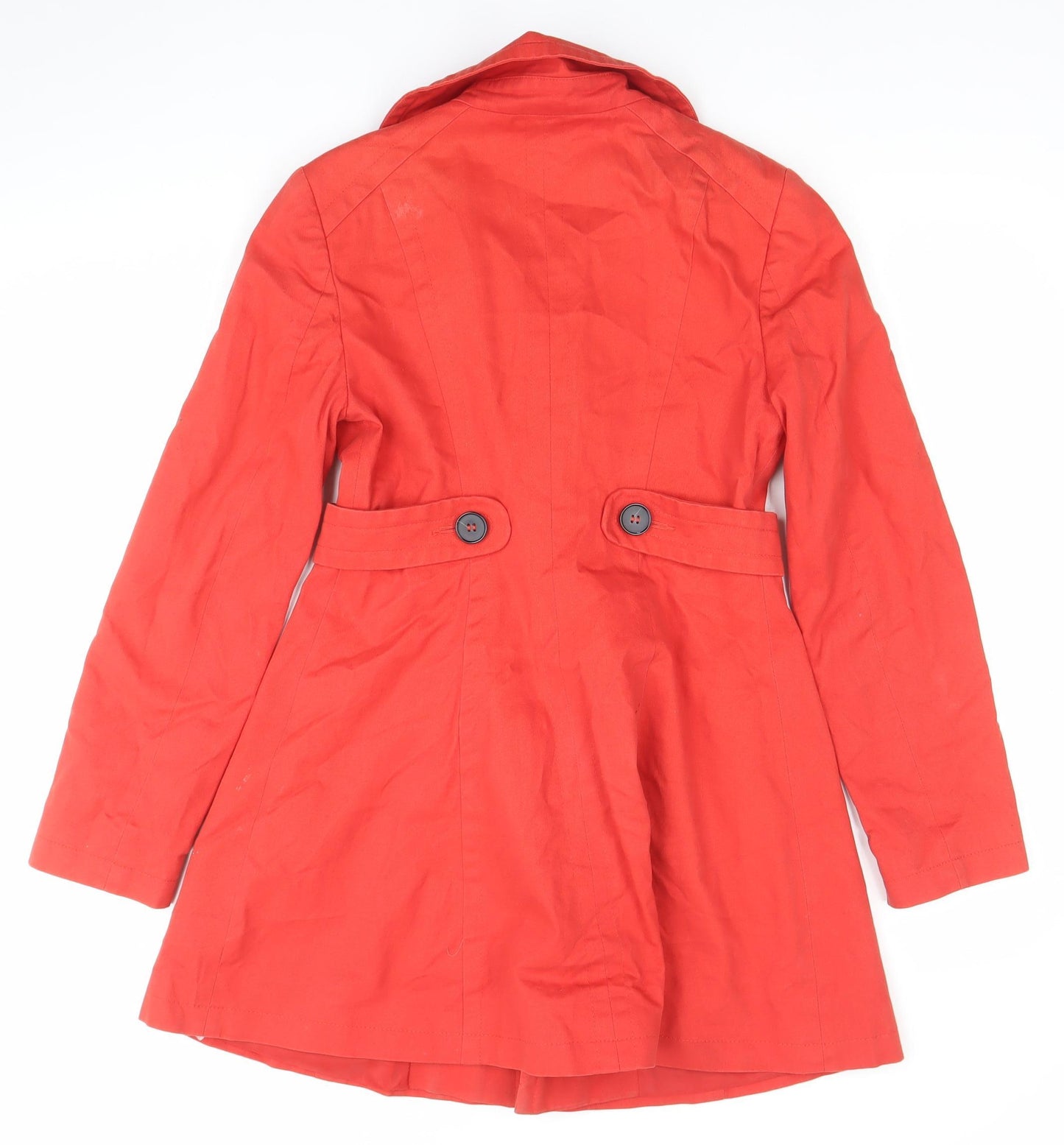 Oasis Womens Red XS Cotton Trench Coat Mid Length Jacket