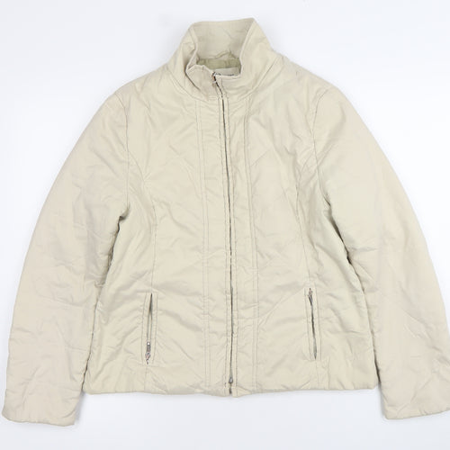 Precis Women’s Beige Quilted Puffer Jacket Size 12 Lightweight