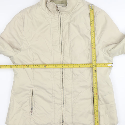 Precis Women’s Beige Quilted Puffer Jacket Size 12 Lightweight