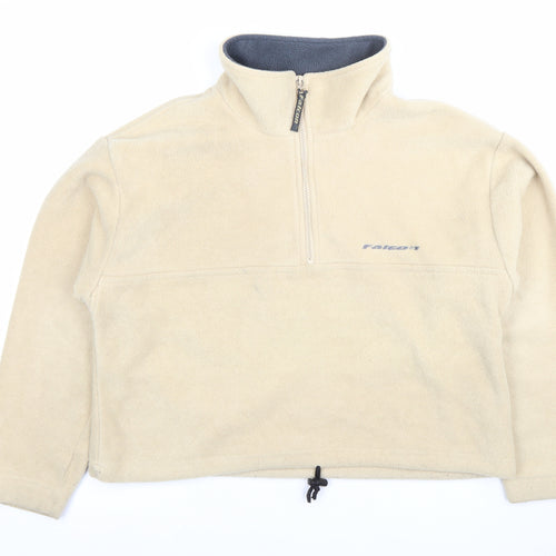 Blue Rinse Women’s Beige Fleece Sweatshirt L 1/2 Zip Pullover
