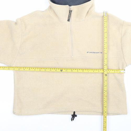 Blue Rinse Women’s Beige Fleece Sweatshirt L 1/2 Zip Pullover
