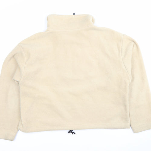 Blue Rinse Women’s Beige Fleece Sweatshirt L 1/2 Zip Pullover