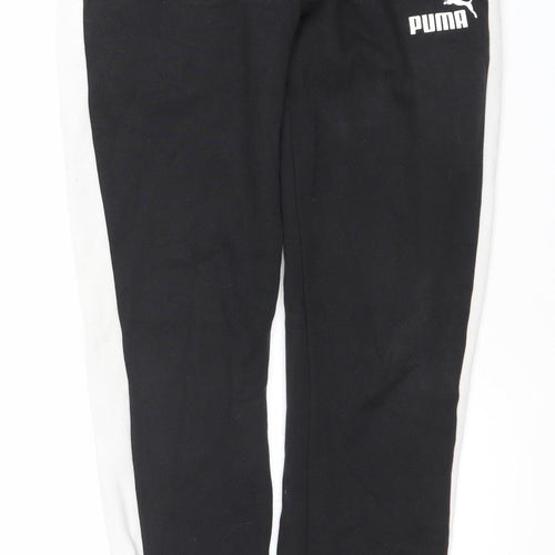 Puma Men Black Joggers M Tapered Colourblock Elastic Waist Sportswear