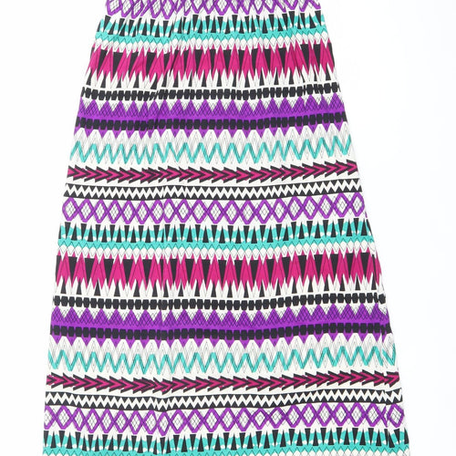LOOK Womens Multicoloured Aztec Midi Slip Dress Size 10