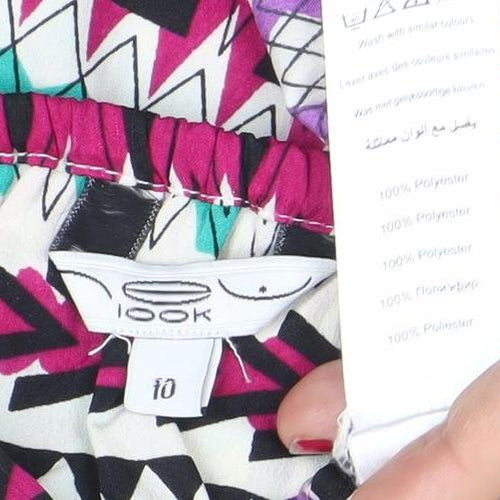 LOOK Womens Multicoloured Aztec Midi Slip Dress Size 10