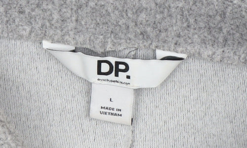 Dorothy Perkins Women Grey Cropped Jacket L Buttoned Collared Casual