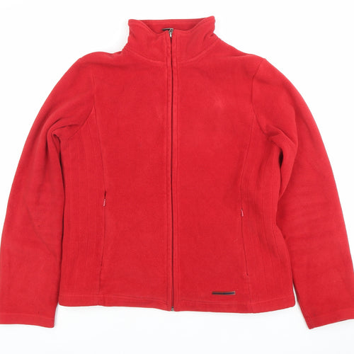 Maine New England Womens Red Fleece Jacket Size 12 Full Zip