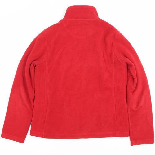 Maine New England Womens Red Fleece Jacket Size 12 Full Zip