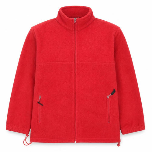 FM Jeans Women Red Fleece Full Zip Casual Jacket Size M