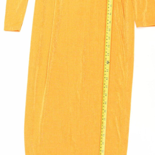 PrettyLittleThing Women’s Orange Strapless Bodycon Dress Size 8