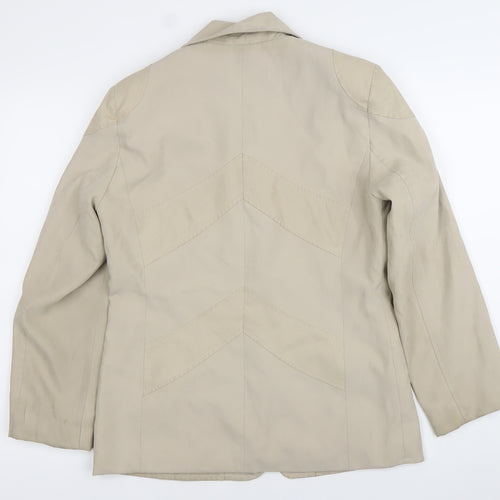 Finesse Womens Beige Size 10 Full Zip Mid-Length Jacket