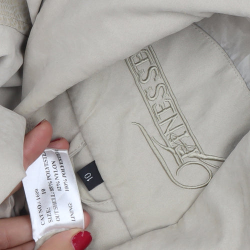 Finesse Womens Beige Size 10 Full Zip Mid-Length Jacket