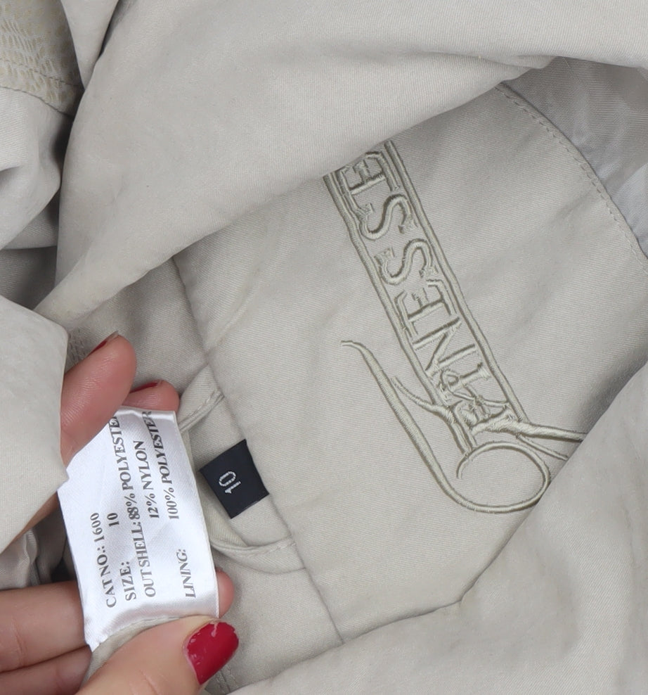 Finesse Womens Beige Size 10 Full Zip Mid-Length Jacket