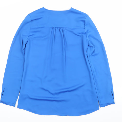 Star by Julien Macdonald Womens Blue Size 10 Tunic Blouse Long Sleeve