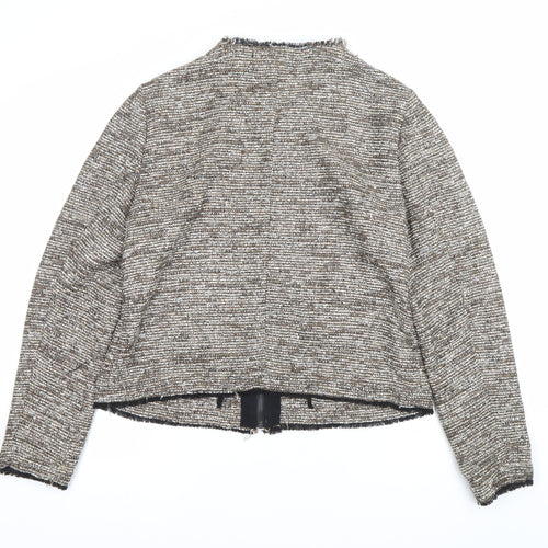 Next Women’s Brown Tweed Zip Jacket Size 16 Full Zip Classic