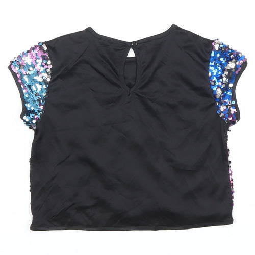 Miss Evie Girls Multicoloured Sequin Cropped Party T-Shirt 9-10 Years