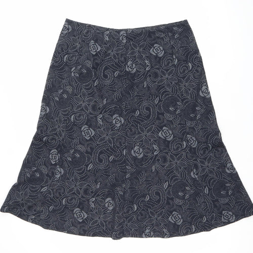 Bon Collection Women's Black Floral Pencil Skirt Size 14 Stretch Jersey