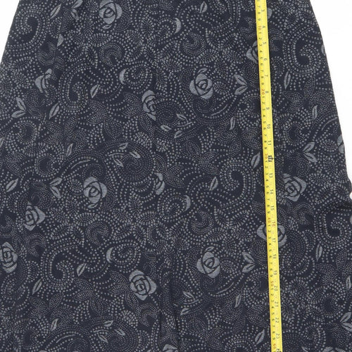 Bon Collection Women's Black Floral Pencil Skirt Size 14 Stretch Jersey
