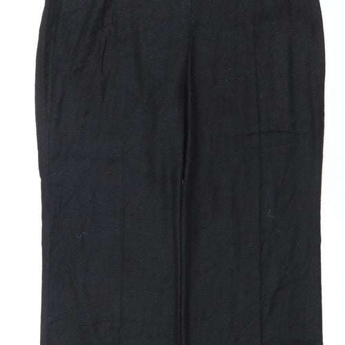 Principles Women’s Black Linen Blend Straight Leg Trousers Size 14