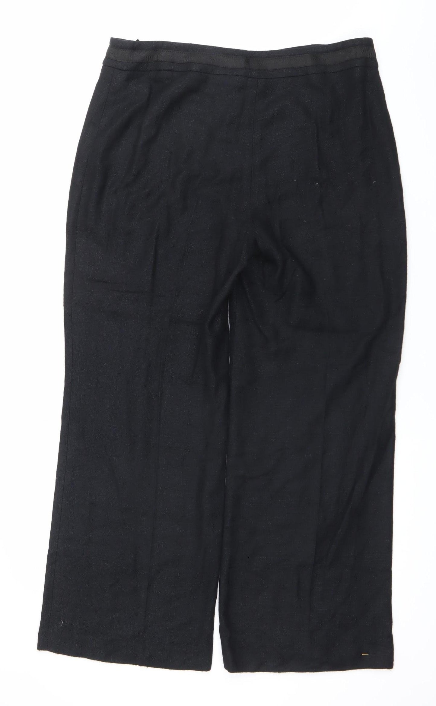 Principles Women’s Black Linen Blend Straight Leg Trousers Size 14