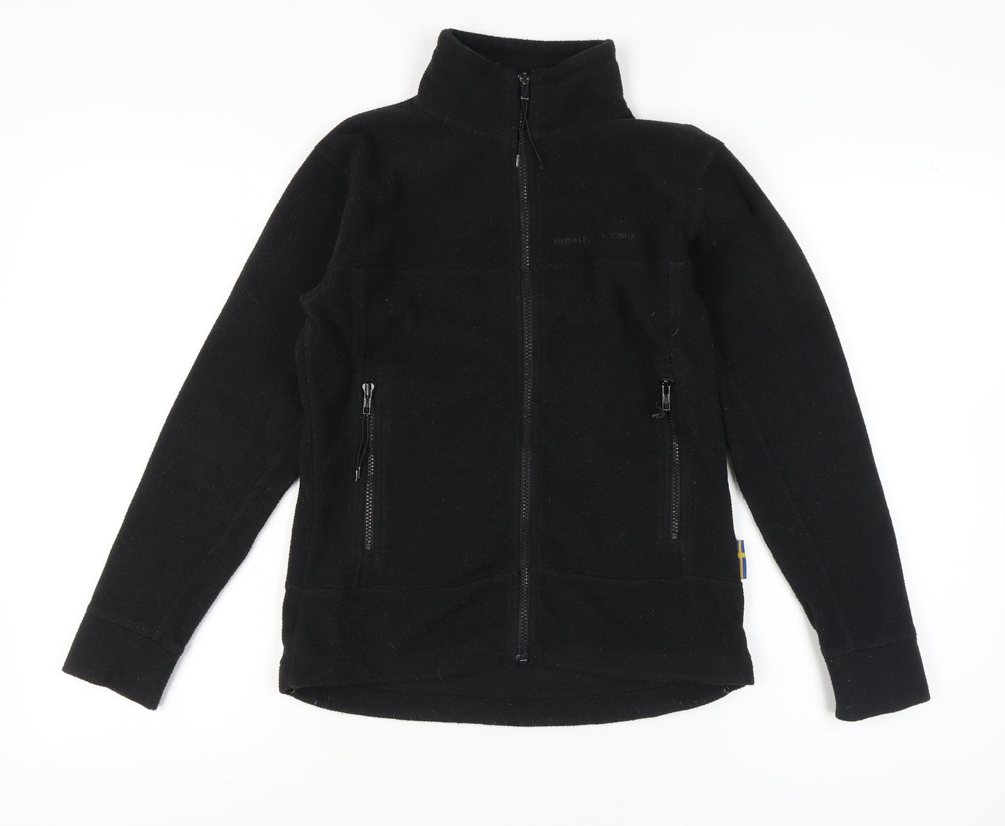 Weather Report Women’s Black Fleece Jacket Size 8 Zip Pockets Outdoor Coat