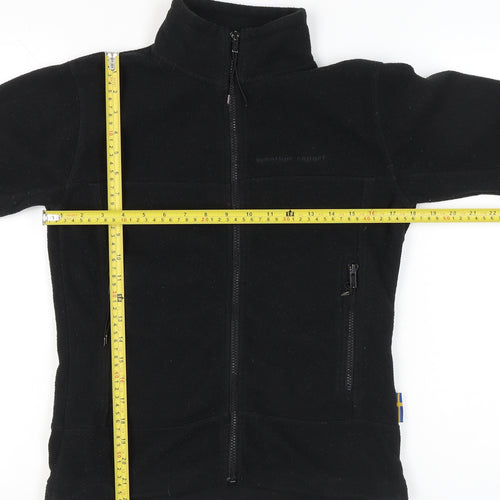 Weather Report Women’s Black Fleece Jacket Size 8 Zip Pockets Outdoor Coat