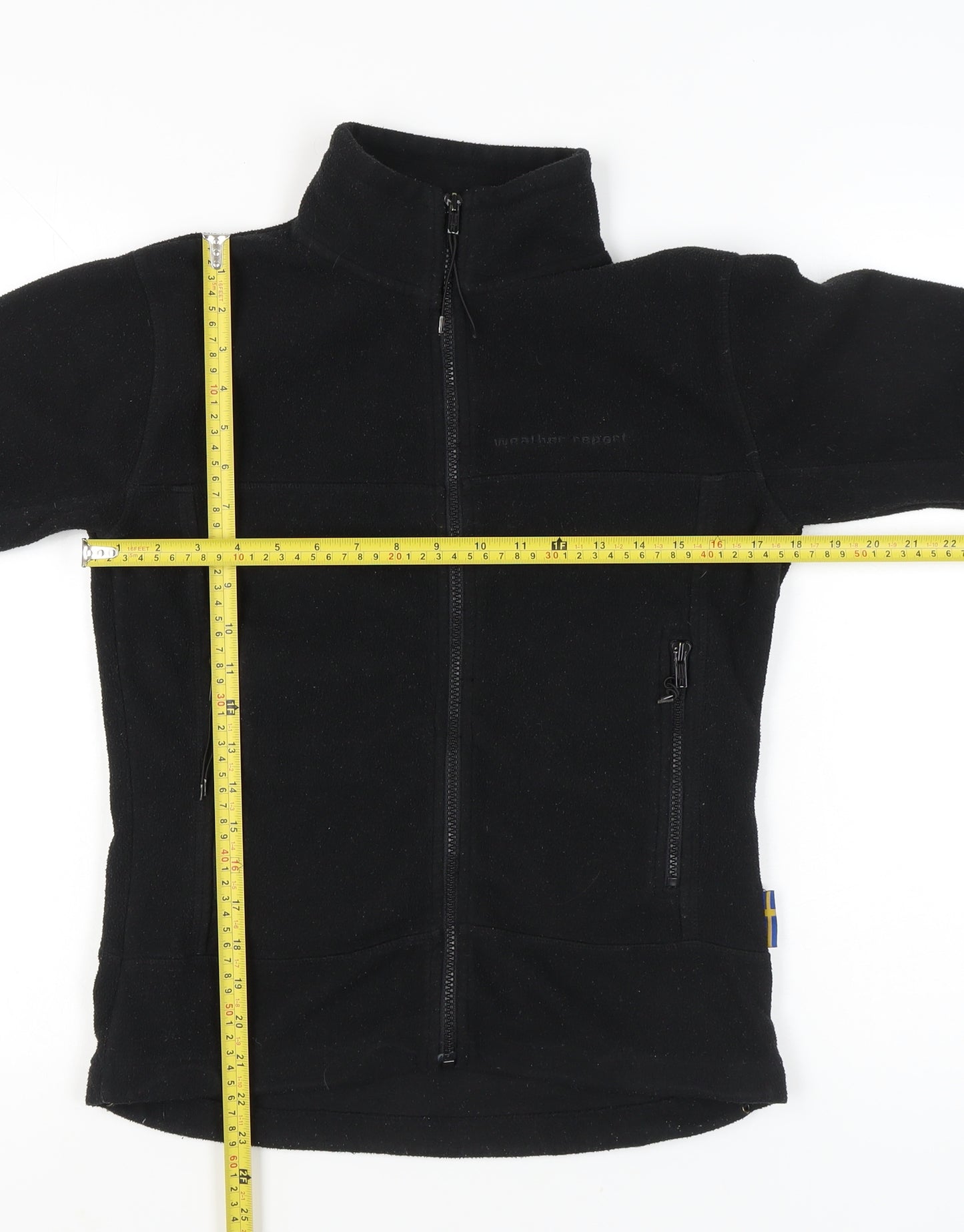 Weather Report Women’s Black Fleece Jacket Size 8 Zip Pockets Outdoor Coat