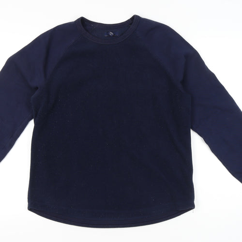 Gap Women’s Navy Blue Fleece Sweatshirt UK M Raglan Long Sleeve