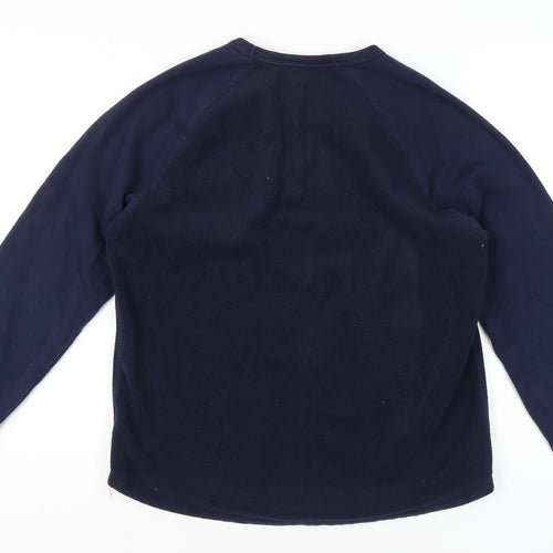 Gap Women’s Navy Blue Fleece Sweatshirt UK M Raglan Long Sleeve