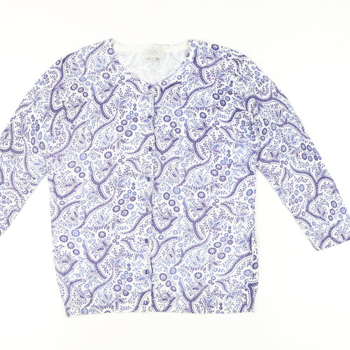 Laura Ashley Women’s Multicoloured Floral Cotton Cardigan UK 12