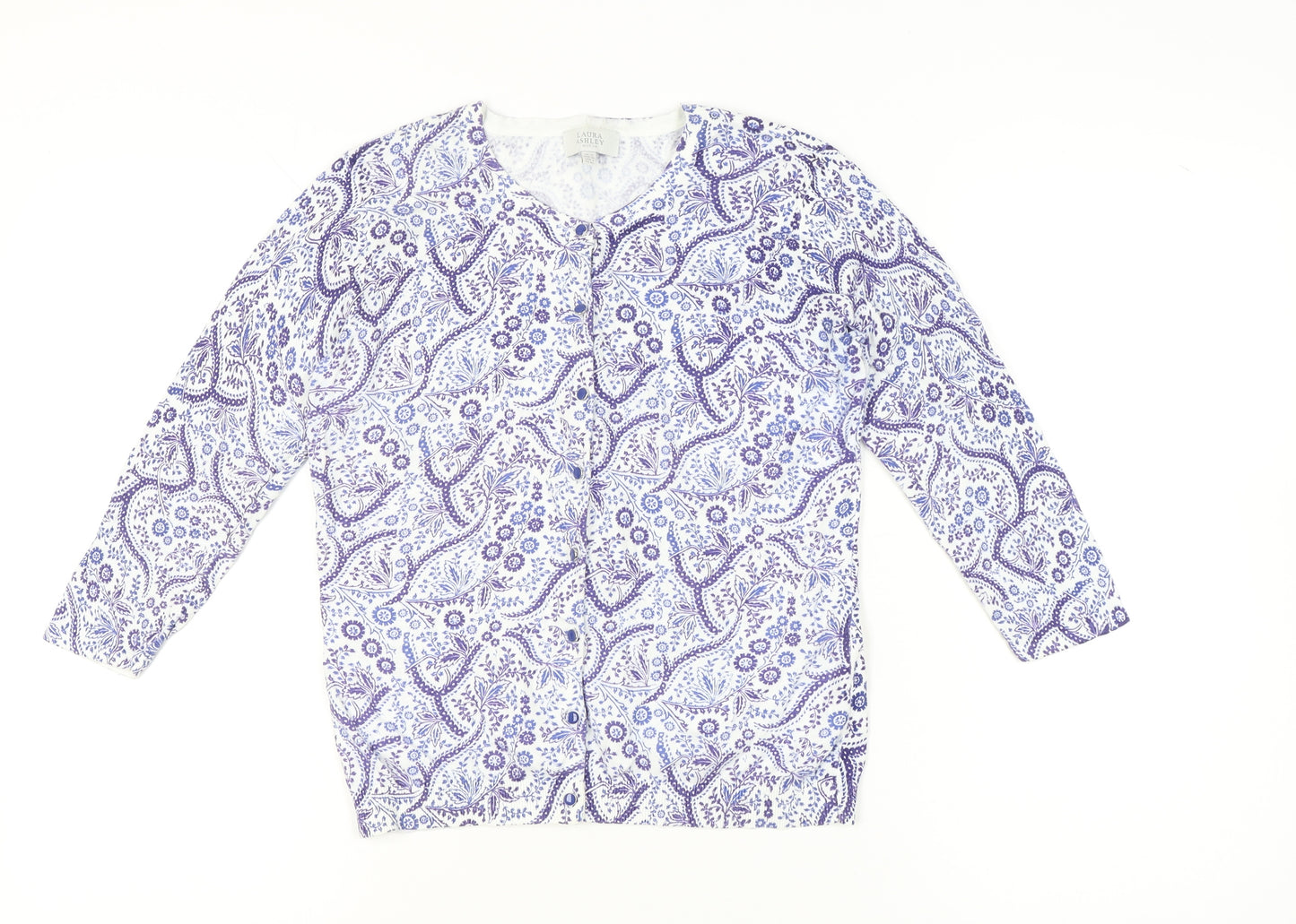 Laura Ashley Women’s Multicoloured Floral Cotton Cardigan UK 12