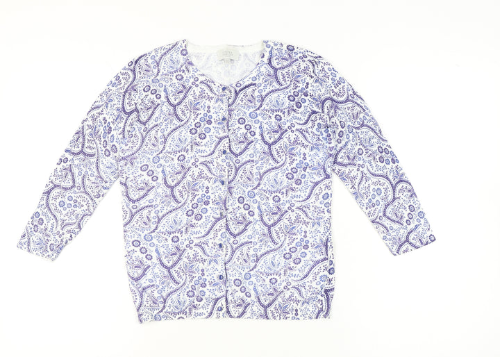 Laura Ashley Women’s Multicoloured Floral Cotton Cardigan UK 12