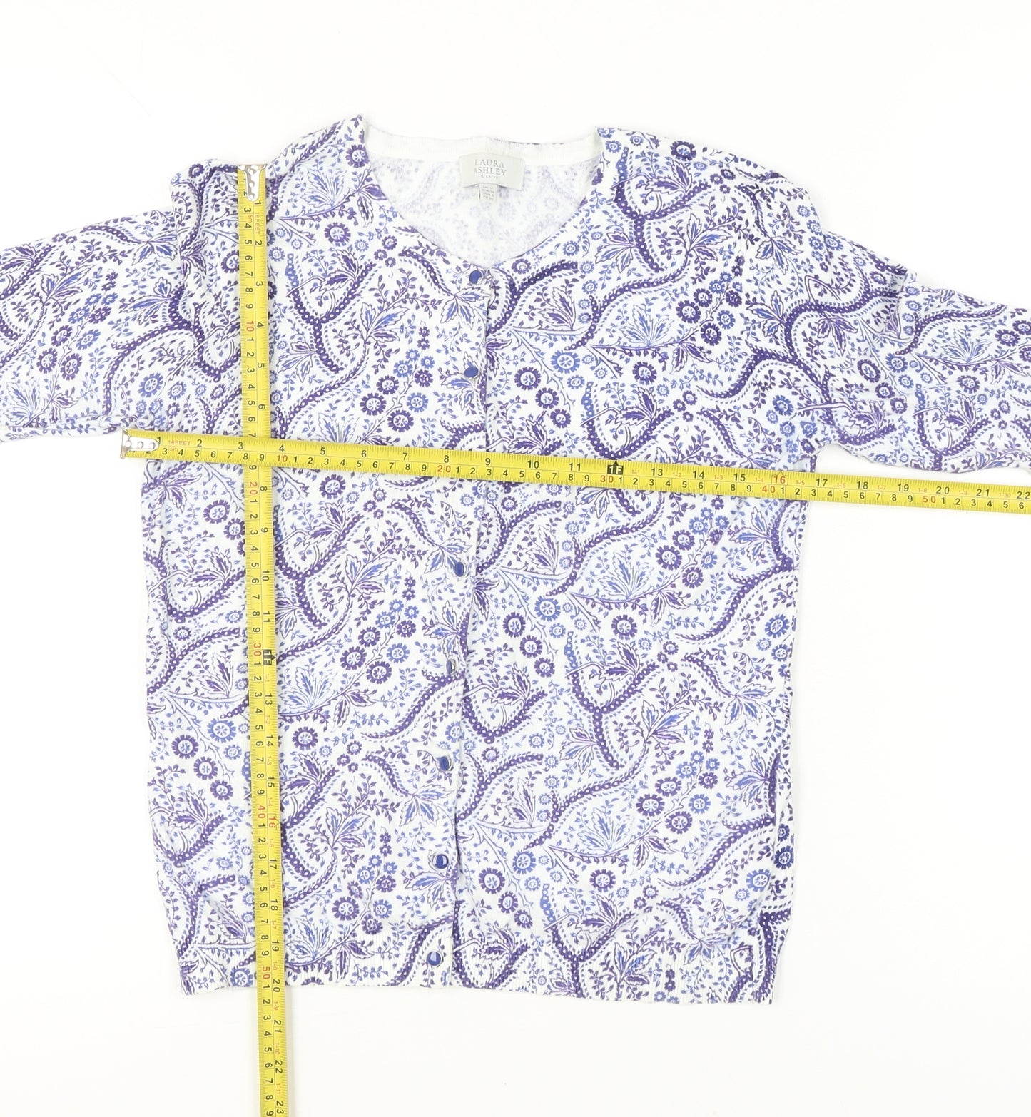 Laura Ashley Women’s Multicoloured Floral Cotton Cardigan UK 12