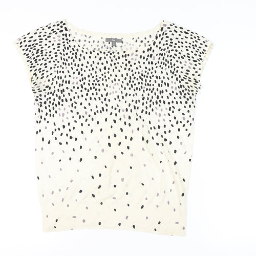 Gap Womens XS White Polka Dot Pullover Short Sleeve Jumper