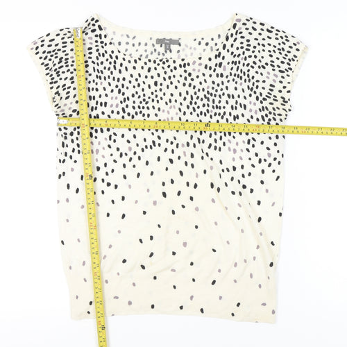 Gap Womens XS White Polka Dot Pullover Short Sleeve Jumper