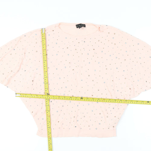 Phase Eight Women’s Pink Sequin Pullover Jumper UK S