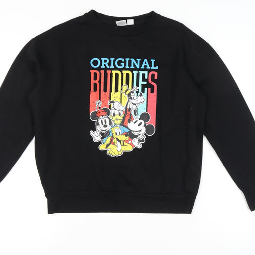 Disney Womens Black Sweatshirt S Regular Fit Mickey & Friends Graphic