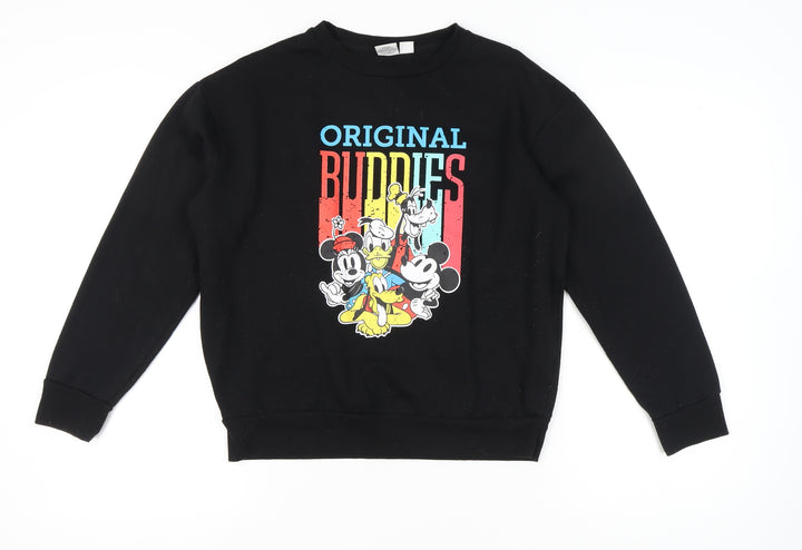 Disney Womens Black Sweatshirt S Regular Fit Mickey & Friends Graphic