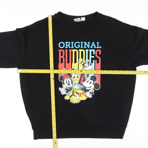 Disney Womens Black Sweatshirt S Regular Fit Mickey & Friends Graphic