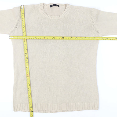 Dunnes Stores Women Beige Cotton Jumper Crew Neck Size 10-12