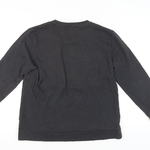 DKNY Jeans Women’s Black Sweatshirt Medium Pullover Logo Cotton Blend