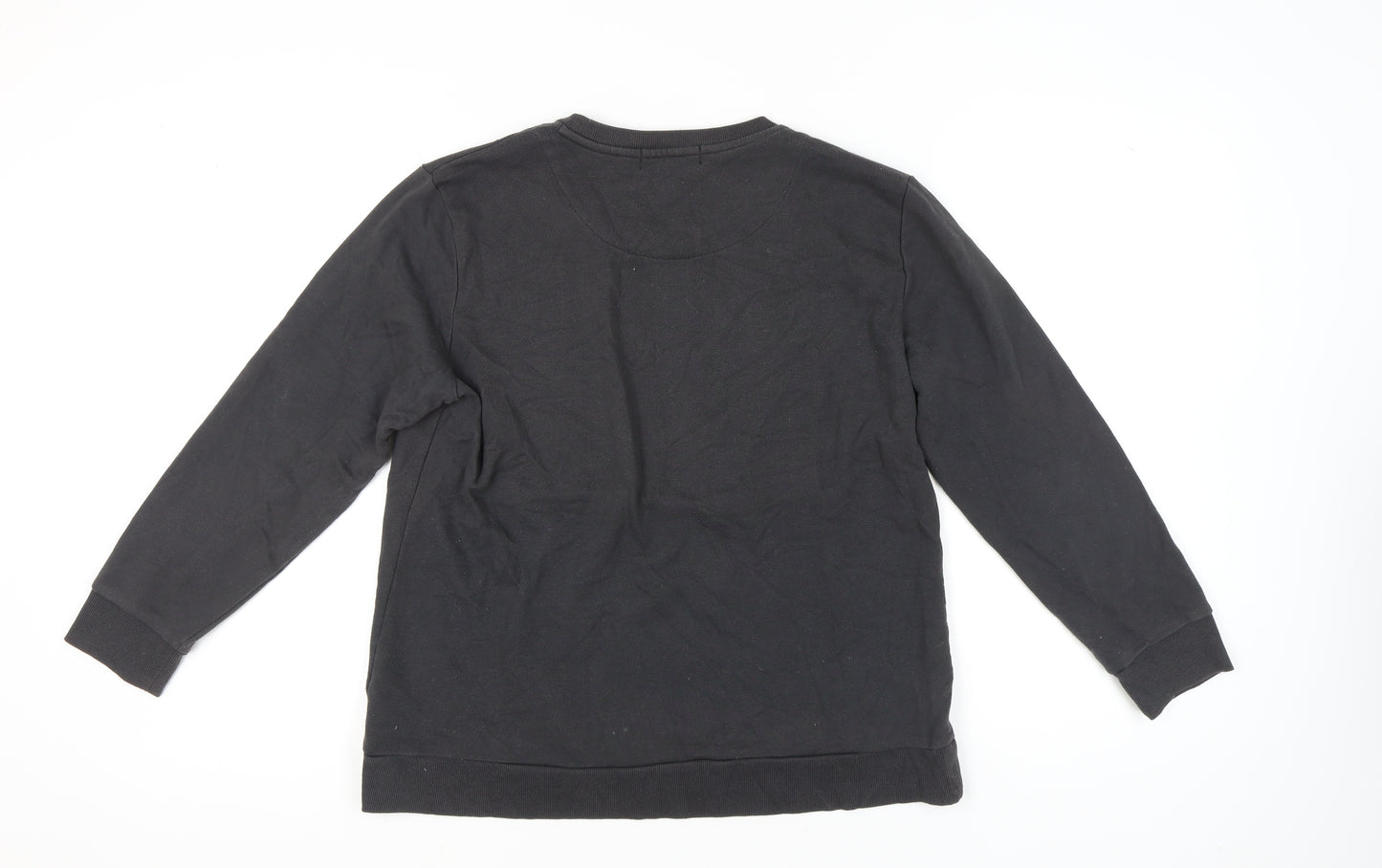 DKNY Jeans Women’s Black Sweatshirt Medium Pullover Logo Cotton Blend