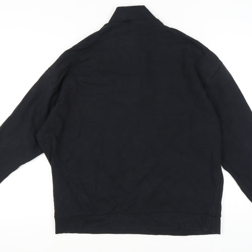 ASOS DESIGN Mens Black XL Sweatshirt 1/4 Zip Mock Neck Pullover