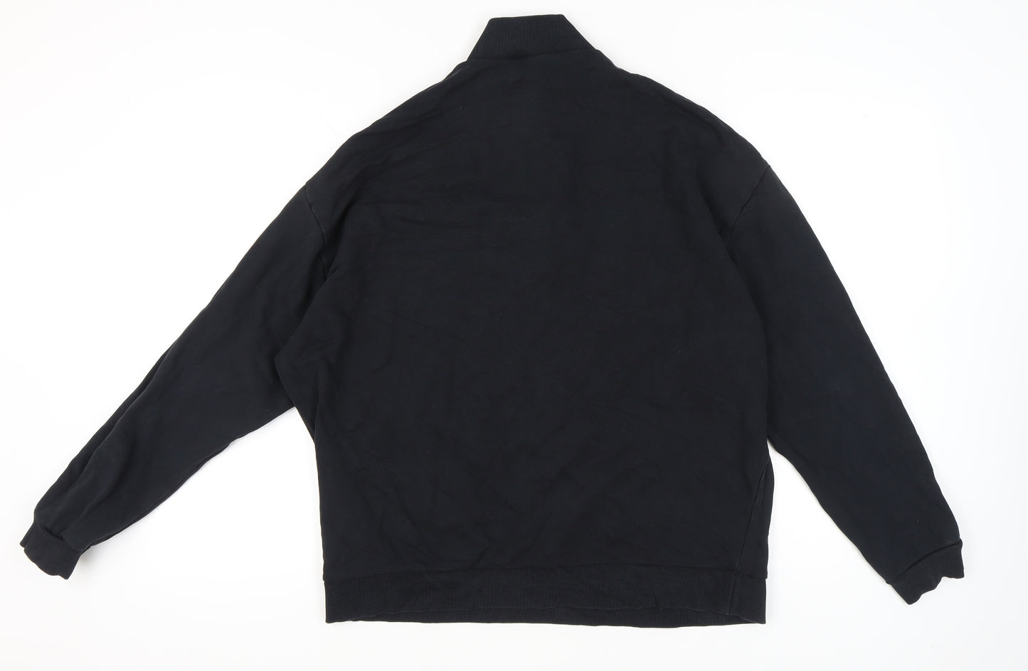ASOS DESIGN Mens Black XL Sweatshirt 1/4 Zip Mock Neck Pullover